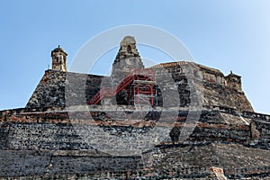 Castle Fortress San Felipe de Barajas Fort, Cartagena de Indias, Caribbean coast of Colombia. photo