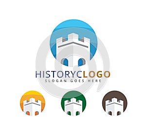 castle fortress stronghold vector icon logo design