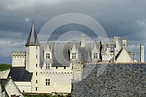 Castle in France in rainy weather