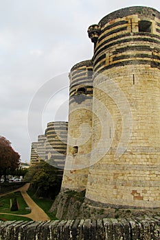 Castle in France in rainy weather