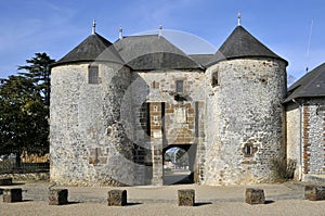 Castle of Fresnay on Sarthe in France