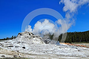 Castle Geyser at Upper Geyser Basin, Yellowstone National Park, Wyoming