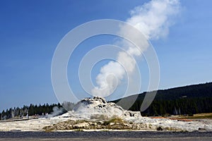 Castle Geyser in Yellowstone National Park in Wyoming