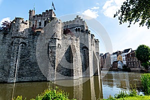 Castle Gravensteen in the old city center of Gent in Belgium