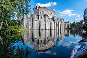 Castle Gravensteen in the old city center of Gent in Belgium