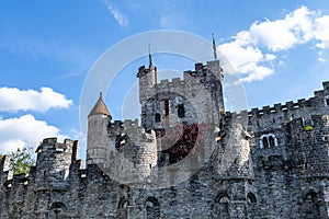 Castle Gravensteen in the old city center of Gent in Belgium