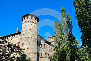 The castle of Grazzano Visconti and the adjoining park