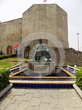 Castle of Guzman el Bueno and sculpture- Tarifa-Cadiz-Andalusia photo