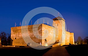 The castle of Gyula in twilight