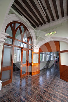 the castle hallway passage. Classic european architecture.  21 Oct 2006