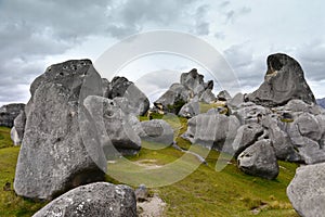 Castle Hill, famous for its giant limestone rock formations in New Zealand