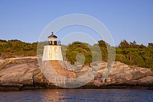 Castle Hill Lighthouse of the coast of Newport Rhode Island