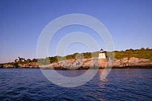 Castle Hill Lighthouse of the coast of Newport Rhode Island