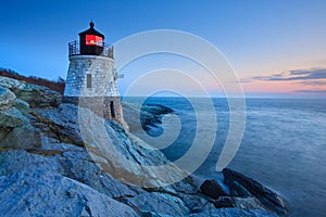 Castle Hill Lighthouse at dusk