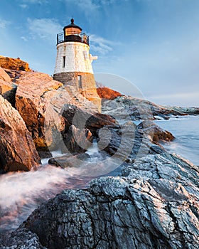 Castle Hill Lighthouse Newport Rhode Island at Sunset