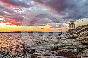 Castle Hill Lighthouse at sunset