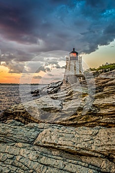 Castle Hill Lighthouse at sunset