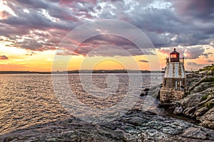 Castle Hill Lighthouse at sunset