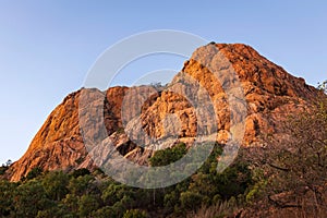 Castle Hill mountain at dawn and sunrise in Townsville, far north queensland, australia