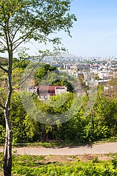 Castle Hill and Podil district in Kiev city