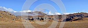 Castle Hill Rock Formations Panorama, Canterbury, New Zealand