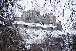 A Castle on a Hill in the Snow