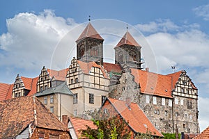 Castle hill with St. Servatius Church in Quedlinburg, Germany
