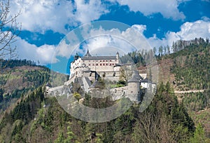 Castle Hohenwerfen at the Austrian alps