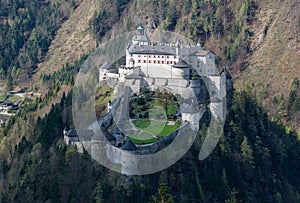 Castle Hohenwerfen at the Austrian alps photo