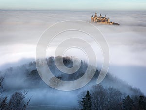 Castle Hohenzollern over the Clouds photo