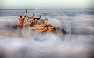 Castle Hohenzollern over the Clouds