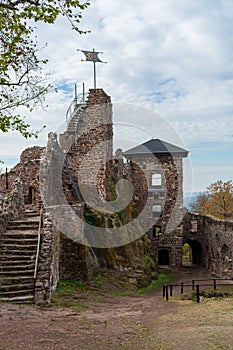 Castle Hohnstein ruins in the german region called Harz