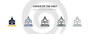 Castle of the holy angel in rome icon in different style vector illustration. two colored and black castle of the holy angel in