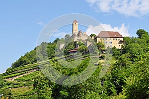 Castle Hornberg in Neckar valley in Germany