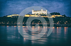 Castle and house of parliament, Slovakia, analog filter