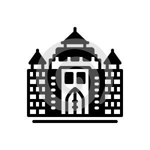 Black solid icon for Castle, chateau and fort