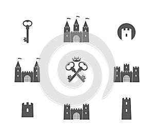 Castle. Icon set