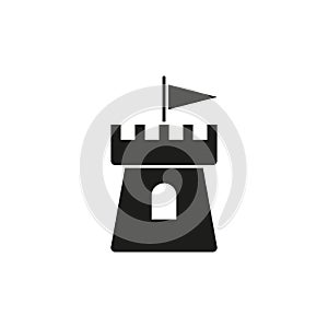 Castle icon vector. Fortress illustration sign. Stronghold symbol. tower logo.