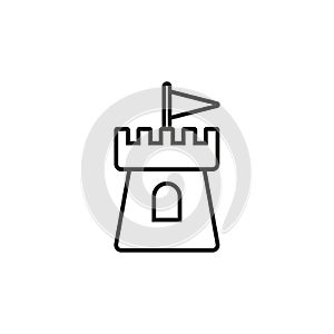 Castle icon vector. Fortress illustration sign. Stronghold symbol. tower logo.