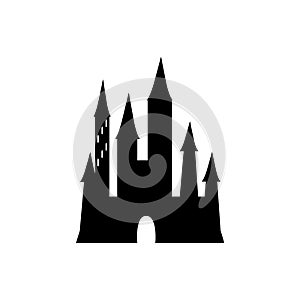 Castle icon vector. Fortress illustration sign. Stronghold symbol. tower logo.