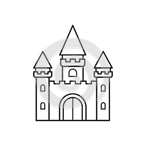 Castle icon vector. Fortress illustration sign. Stronghold symbol. tower logo.