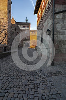 Castle Kaiserburg in Nuremberg in Bavaria, Germany with old town