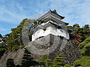 Castle keep at Imperial Palace in Tokyo Japan