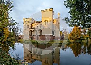Castle in Kornik near Poznan in Poland in autumn robe