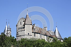 Castle of La Rochepot in Burgundy, France