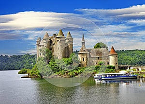 castle in lake - Chateau de Val, France photo