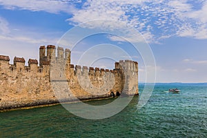 Castle on Lake Garda in Sirmione Italy