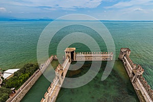 Castle on Lake Garda in Sirmione Italy