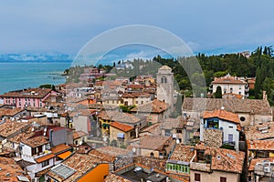 Castle on Lake Garda in Sirmione Italy photo