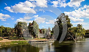 Castle and Lake of the Rodo Park, Montevideo, Uruguay